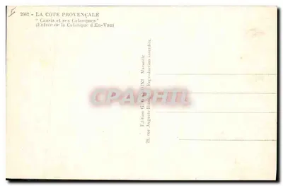Cassis i jego kalanki — Wejście do kalanki En-Vou — Mireille — Rewers