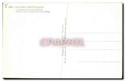 Cassis i jego kalanki — Wejście do kalanki En-Vau — Mireille — Rewers