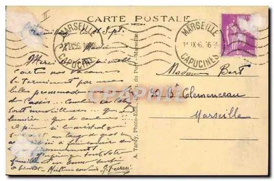 Cassis-sur-Mer (B. du R.) — A Calque d'En-Vau — editor Tardy — Verso