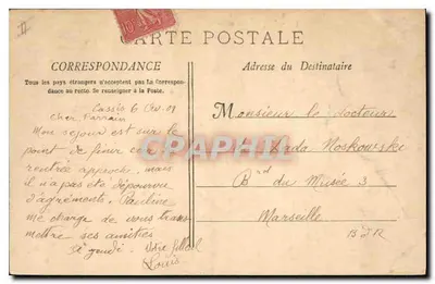 Cassis - Calanque d'En-Vau — widok kanionu skalnego — wydawca L'Âge d'Or, nr 1664 — Rewers