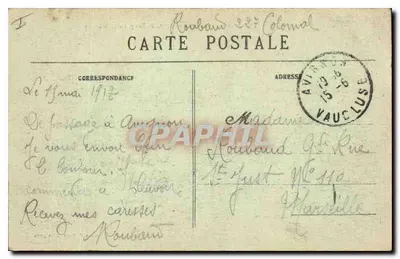 Avignon — Palácio dos Papas, os Muros e o Rio Ródano — Edição F. Beau, em Avignon, n°91 — Verso