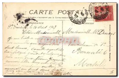 Avignon — wieża zegarowa Jacquemart (Urząd Miasta) — nr 1185 — wydawca Atelier de Phototypie Glunde — Rewers