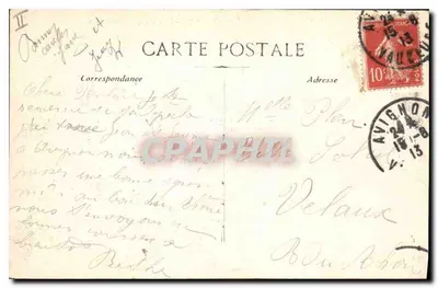 Avignon — Pejzaż panoramiczny Mostu św. Bénézeta i Pałacu Papieskiego — Rewers