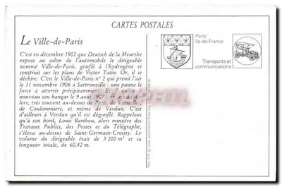 Dirigiblę "Ville de Paris" wjeżdżający do swojego garażu — Sporty - Aeronautyka, nr 49 — Rewers