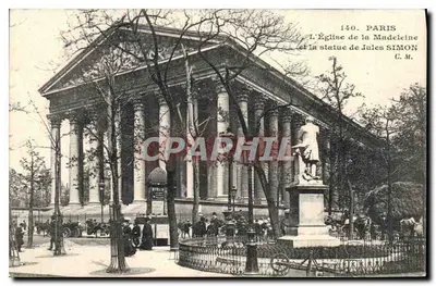 Paris — L'Église de la Madeleine et la statue de Jules Simon — C.M. n°140