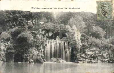 Paryż - Kaskada w Parku Bois de Boulogne — wydawca nieodczytalny, numer serii nieczytelny