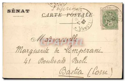 Stara pocztówka Jardin du Luxembourg La Fontaine — Rewers