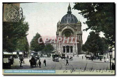 Paris - Igreja de Saint-Augustin e Boulevard Malesherbes — editor S. editor 1907