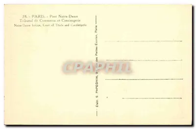 Most Notre-Dame — Sąd Handlowy i Conciergerie — Wydawca E. Papeghin, n°78 — Rewers