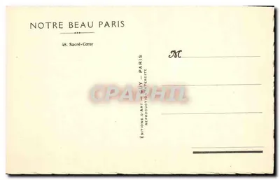Sacré-Cœur — Paris — Edições de Arte Guy — Verso