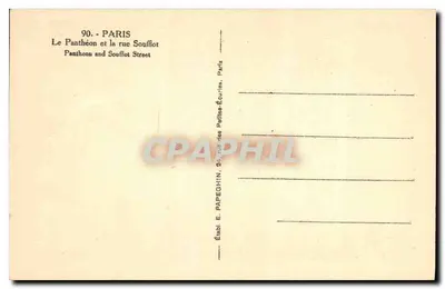 O Panteão — rua Soufflot — Editor E. Papeghin, 24 rua das Pequenas-Écuries, Paris — Verso