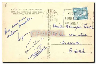 Notre-Dame de Paris — Vista do sudeste — André Léconin, editor n°1.263 — Verso