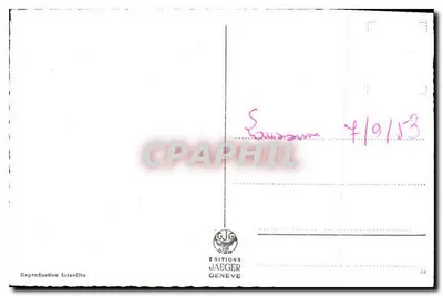 Lausanne — Ogólny widok i Alpy — Wydawnictwo Jaeger, nr 7407 — Rewers