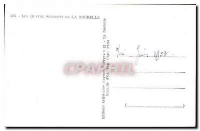 Czterej szeregowi żołnierze z La Rochelle — Éditions Artistiques Raymon d'Or, Paryż — n° 456 — Rewers