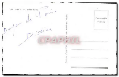 Nossa Senhora de Paris — vista frontal — Éditions Chantal, n°173 — Verso