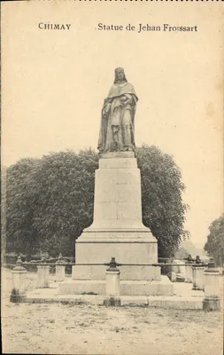 Chimay — Estátua de Jehan Froissart — Édit. E. Douniau, Chimay
