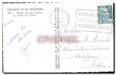 Hameau du Petit Trianon — A casa da Rainha — Éditions d'art GUY — Verso