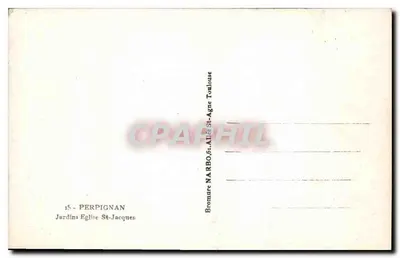 Ogród Kościoła św. Jakuba — Perpignan — Wydawca Bromure — Rewers