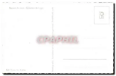 Baden-Baden - Gönner-Anlage — fotograficzny obraz własności rodziny Gönner — wydane przez Kunstanstalt, Baden-Baden — Rewers