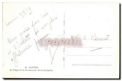 Cannes — A Praia e a Promenade de la Croisette — editor C.A.P. n° (48) — Verso