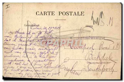 Calais — Hotel Pocztowy — Wydawca Stévenard, nr S. 3011 — Rewers
