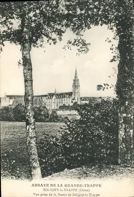 Abadia de La Grande-Trappe — Soligny-la-Trappe (Orne) — vista tirada da estrada — editor desconhecido