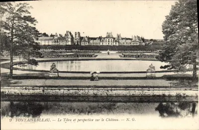 Fontainebleau — Jezioro Tibre i perspektywa na Zamek — N.G.