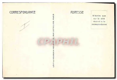 Pavementowa uliczka w Sainte-Enimie — widok malowniczy — Lévy & Neurdein, Paryż — Rewers