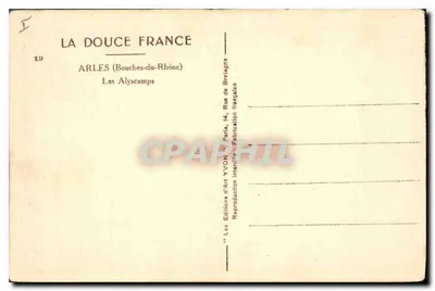 Los Alyscamps — Arles (Bouches-du-Rhône) — Ediciones de Arte YVON — Reverso