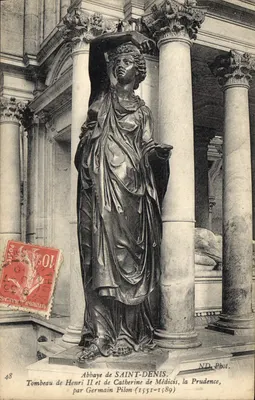 Abadia de SAINT-DENIS — Túmulo de Henrique II e de Caterina de Médicis, a Prudência, por Germain Pilon (1551-1589) — ND. Fot. n°48