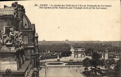 Paryż – Jardin des Tuileries i Arc de Triomphe du Carrousel – wydawca nieznany, nr 28