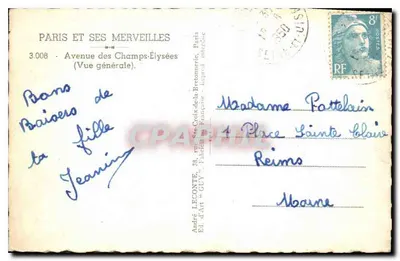 Avenue des Champs-Élysées — Widok ogólny — André LECONTE, Paryż — Rewers