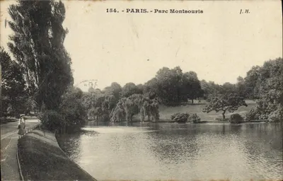 Stara pocztówka Paryż Park Monceau