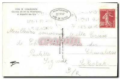 Treno su viadotto — Montenvers — Edizione La Coursel — Verso