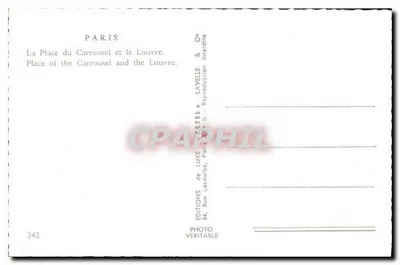 Piazza del Carrousel e il Louvre — Parigi — Edizioni di Lusso Estel, n° 242 — Verso