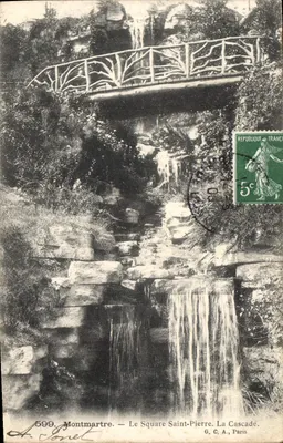 Montmartre — Plac Świętego Piotra. Wodospad. — A. Bonet, nr 599