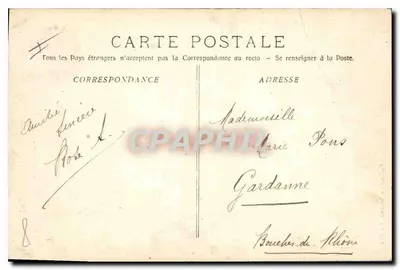 Aix-en-Provence - Fontein Chastel en Kerk van de Magdalena — Collectie Laussaud — Achterkant