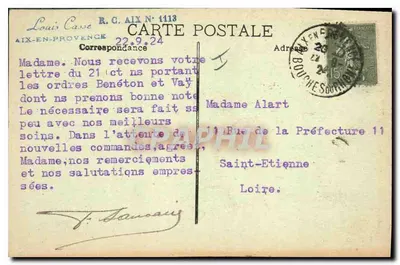 Aix-en-Provence — Igreja da Madeleine e coluna da Place de la Madeleine — editor não identificado — Verso