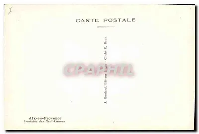 Aix-en-Provence — Fontaine des Neuf-Canons — J. Goulard, Publisher — Back