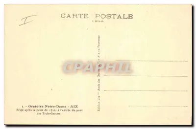 Oratório Nossa Senhora — Aix-en-Provence — Editado pelos 'Amigos dos Oratórios' — n°1 — Verso