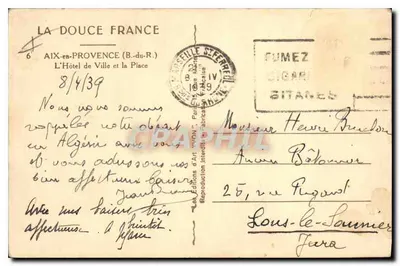 Aix-en-Provence — El Ayuntamiento y la Plaza — Editor Lellemist M. Foujou — Reverso
