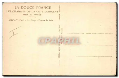 Arcachon — plaża w godzinie kąpieli — wydawnictwo Yvon — Rewers