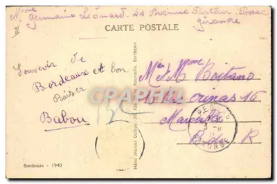 Bordeaux z powietrza — Wielki Teatr — M. D. — n° 1008 — Rewers