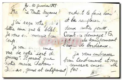 Bordeaux — Most i miasto widziane z Wieży Świętego Michała — wydawca nie widoczny — Rewers