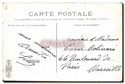 Stara pocztówka Bordeaux place d'Aquitaine — Rewers