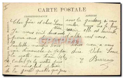 Bordeaux — Plac Komedii i ulica Świętej Katarzyny — C.B. — Rewers