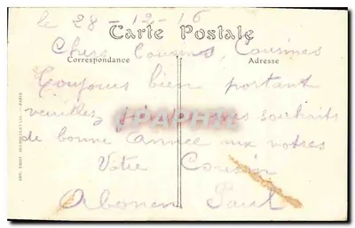 Catedral de Reims — incendiada pelos Alemães, em 19 de setembro de 1914 — ND. Fot. n° 955 — Verso