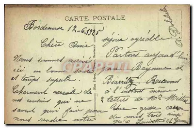 Stara pocztówka Bordeaux Katedra i Wieża Pey Berland — Rewers