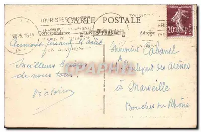 Clermont-Ferrand - A Fonte Petrificante - A Bourrée d'Auvergne — Edição das Galerias de Lands, n° 263 — Verso