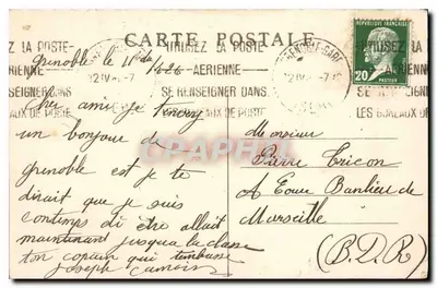 Grenoble — Il Palazzo di Giustizia (vecchio Castello dei Delfini) e la Statua di Bayard — E.R. — Verso